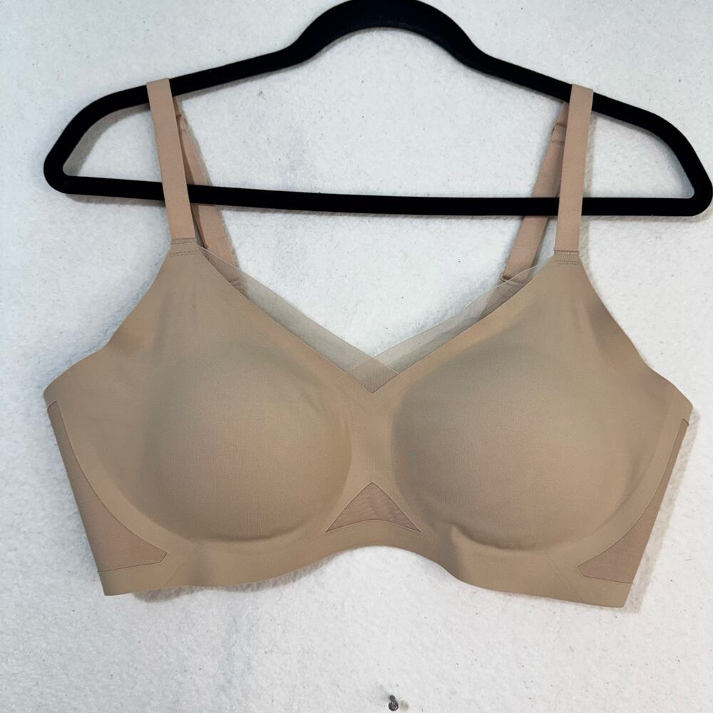 Honeylove Sand Beige Crossover Wireless Lift Bra Womens Large Moderate Support